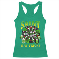 Saint Hat Tricks St Patricks Day Racerback Tank Top Darts Player Gift
