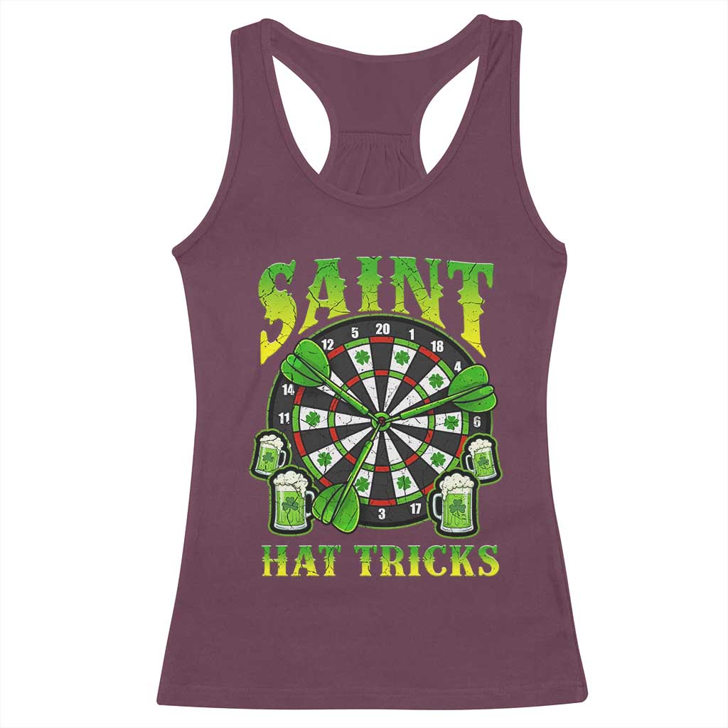 Saint Hat Tricks St Patricks Day Racerback Tank Top Darts Player Gift