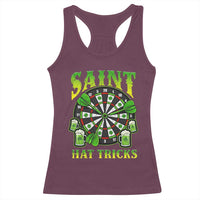 Saint Hat Tricks St Patricks Day Racerback Tank Top Darts Player Gift