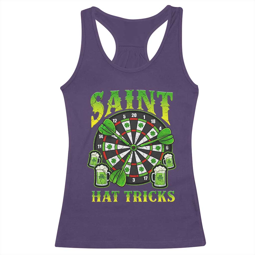 Saint Hat Tricks St Patricks Day Racerback Tank Top Darts Player Gift