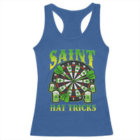 Saint Hat Tricks St Patricks Day Racerback Tank Top Darts Player Gift