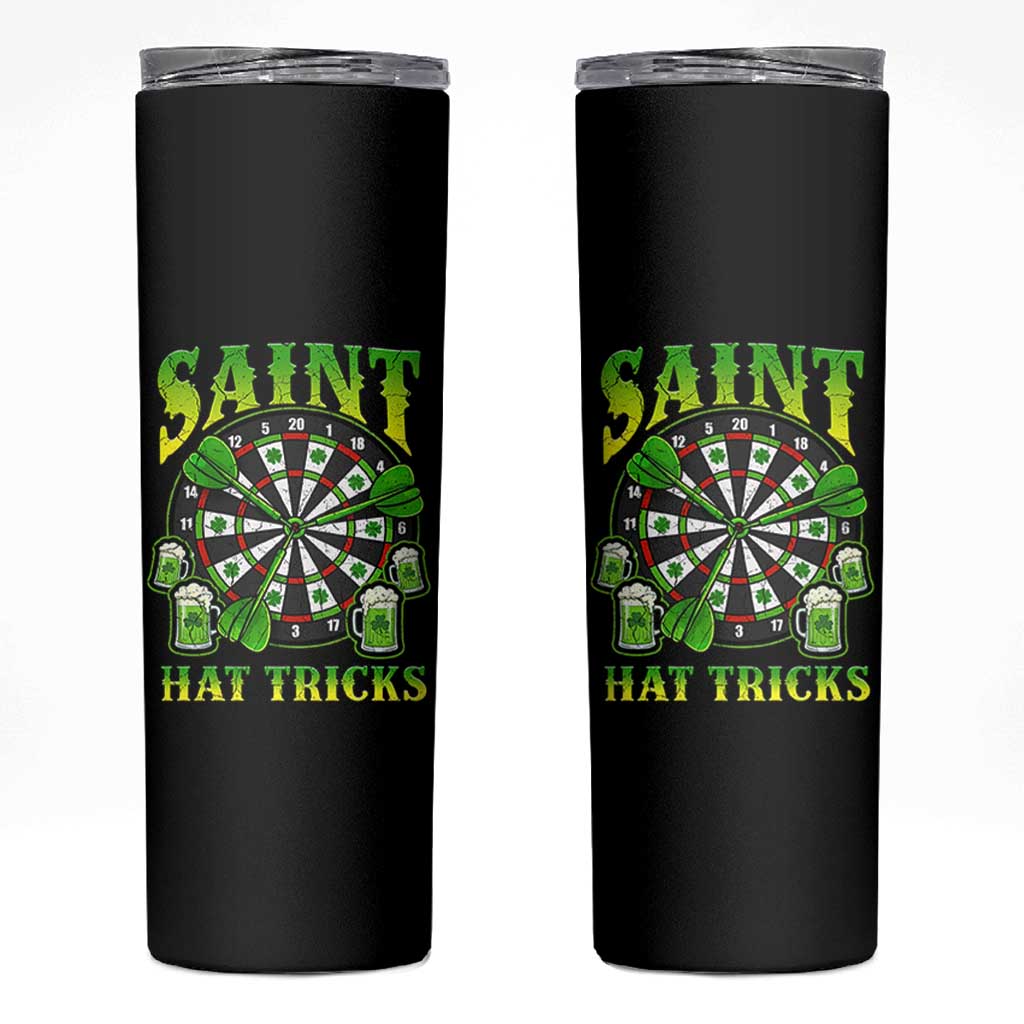 Saint Hat Tricks St Patricks Day Skinny Tumbler Darts Player Gift