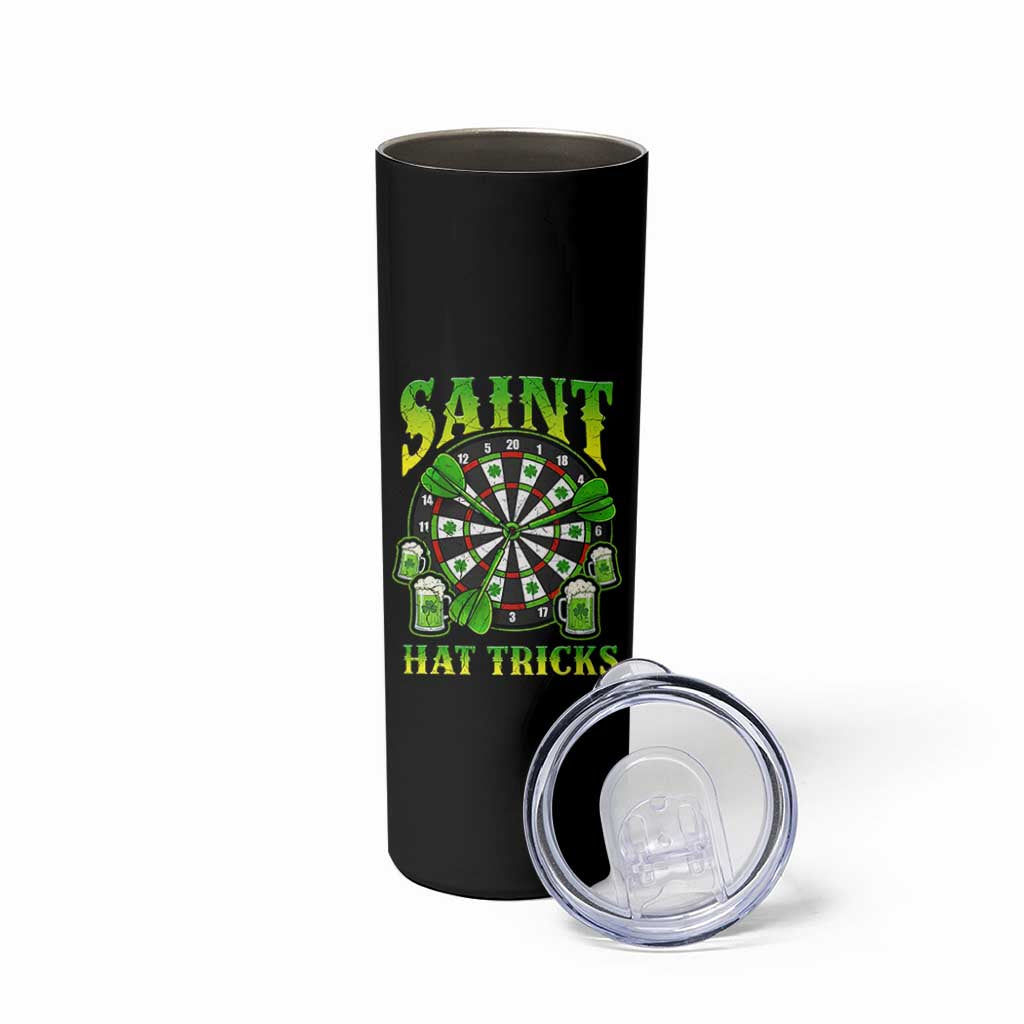 Saint Hat Tricks St Patricks Day Skinny Tumbler Darts Player Gift