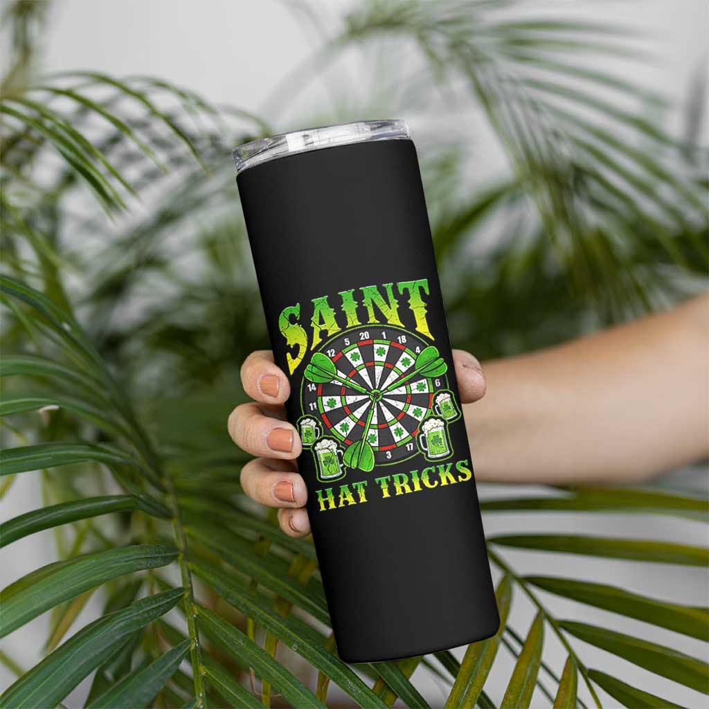Saint Hat Tricks St Patricks Day Skinny Tumbler Darts Player Gift