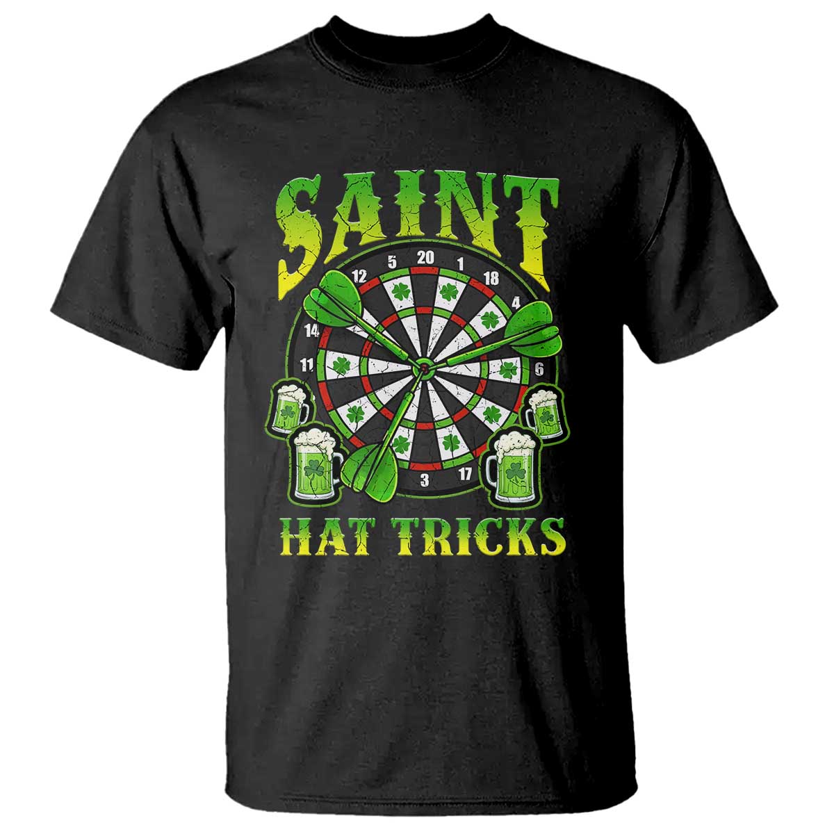 Saint Hat Tricks St Patricks Day T Shirt Darts Player Gift