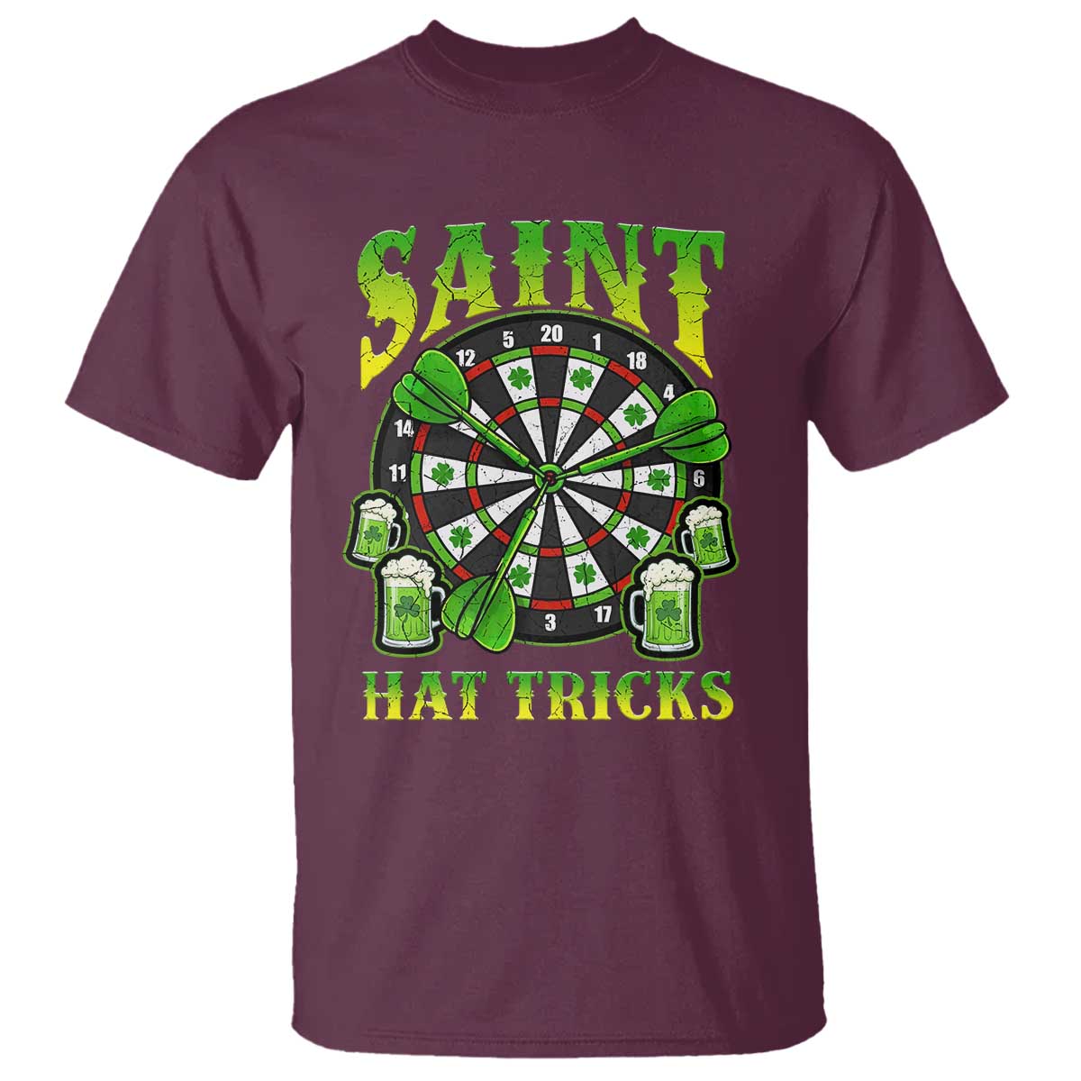 Saint Hat Tricks St Patricks Day T Shirt Darts Player Gift