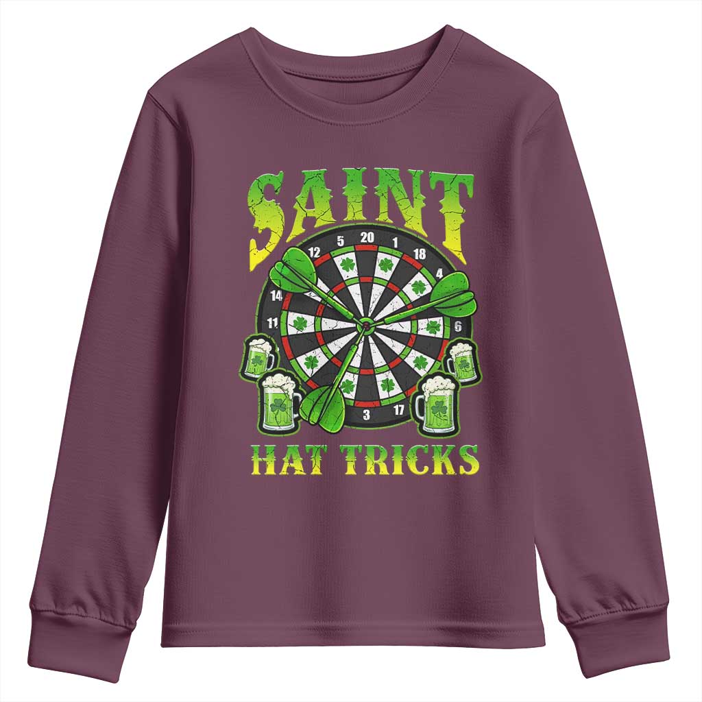 Saint Hat Tricks St Patricks Day Youth Sweatshirt Darts Player Gift