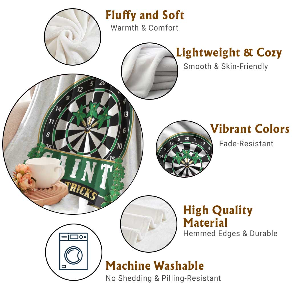 Saint Hat Tricks Throw Blanket St Patricks Day Dart Thrower Gift