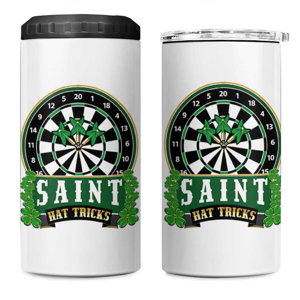 Saint Hat Tricks 4 in 1 Can Cooler Tumbler St Patricks Day Dart Thrower Gift