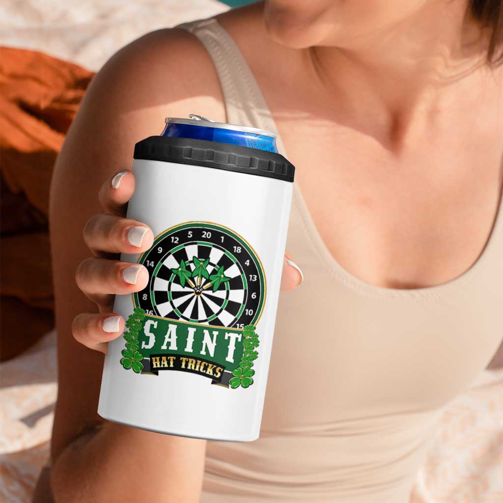 Saint Hat Tricks 4 in 1 Can Cooler Tumbler St Patricks Day Dart Thrower Gift