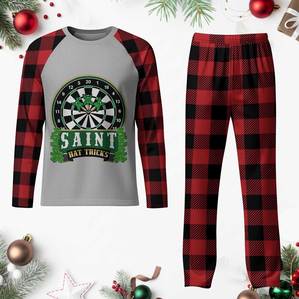 Saint Hat Tricks Plaid Pajama Set St Patricks Day Dart Thrower Gift