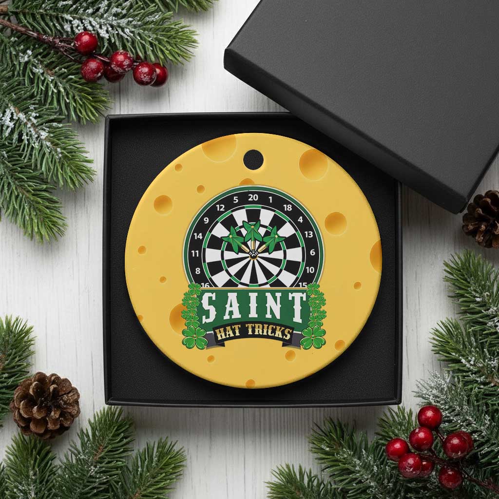 Saint Hat Tricks Ceramic Ornament St Patricks Day Dart Thrower Gift