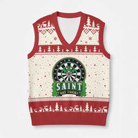 Saint Hat Tricks V-Neck Knit Sweater Vest St Patricks Day Dart Thrower Gift