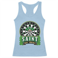 Saint Hat Tricks Racerback Tank Top St Patricks Day Dart Thrower Gift