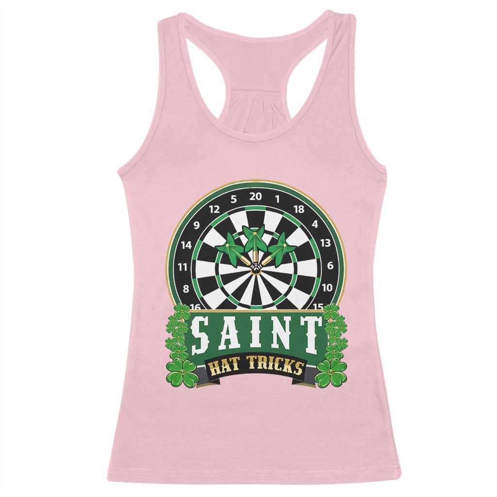 Saint Hat Tricks Racerback Tank Top St Patricks Day Dart Thrower Gift