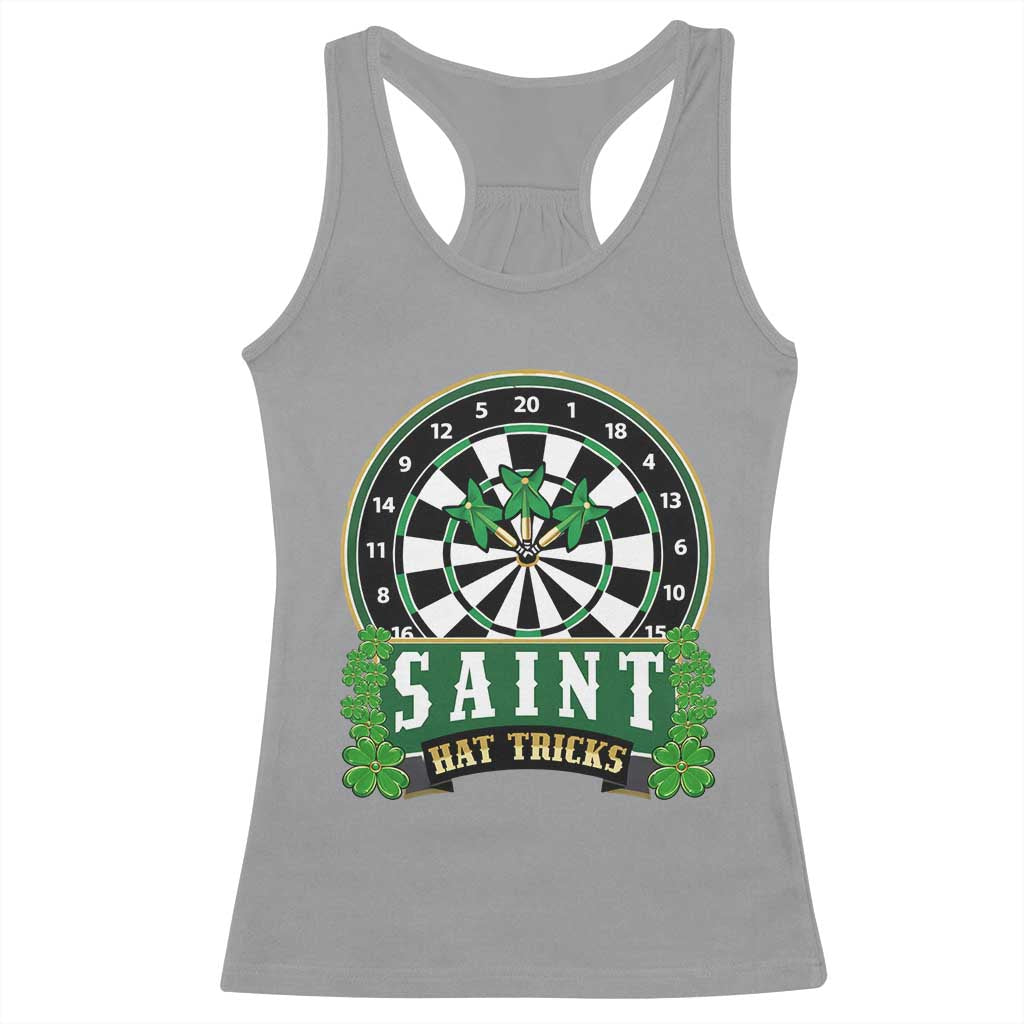 Saint Hat Tricks Racerback Tank Top St Patricks Day Dart Thrower Gift