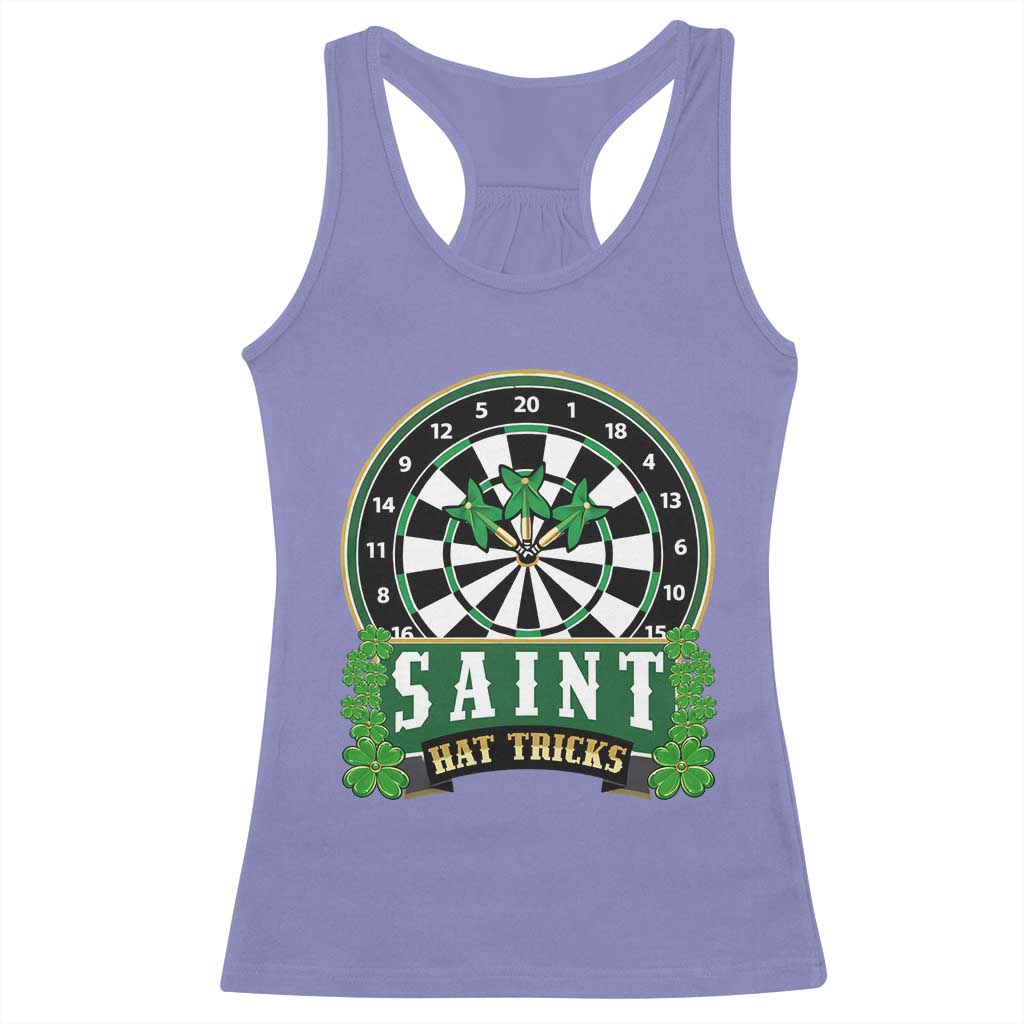 Saint Hat Tricks Racerback Tank Top St Patricks Day Dart Thrower Gift