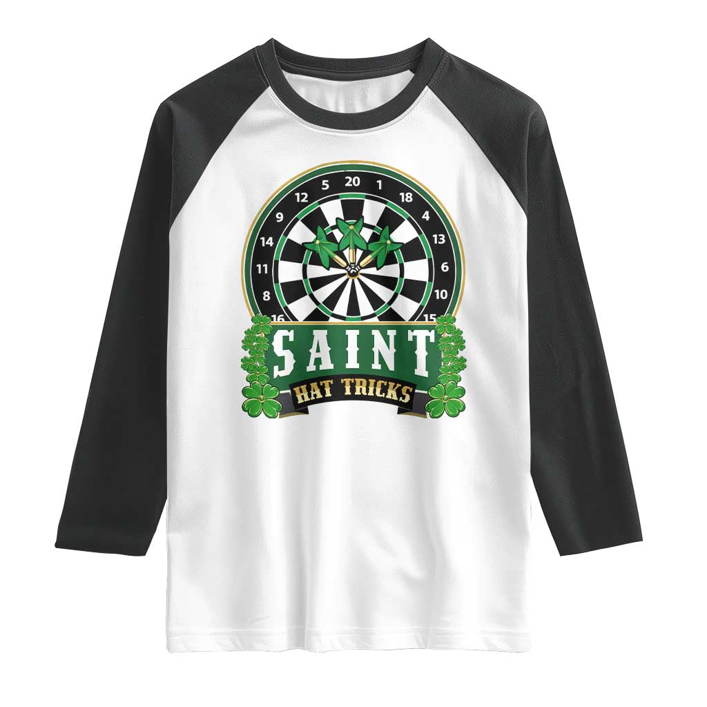 Saint Hat Tricks Raglan Shirt St Patricks Day Dart Thrower Gift