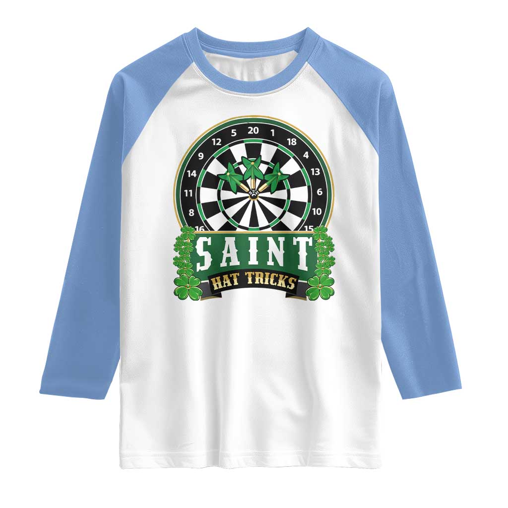 Saint Hat Tricks Raglan Shirt St Patricks Day Dart Thrower Gift