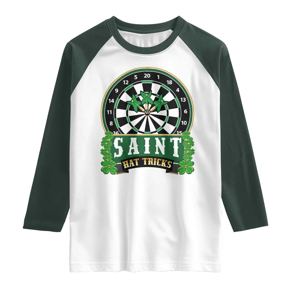 Saint Hat Tricks Raglan Shirt St Patricks Day Dart Thrower Gift