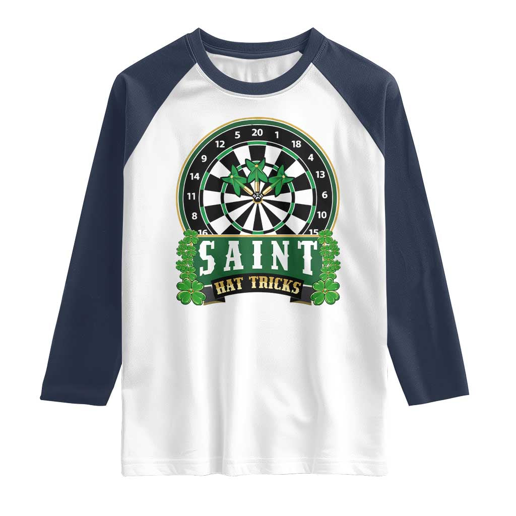 Saint Hat Tricks Raglan Shirt St Patricks Day Dart Thrower Gift