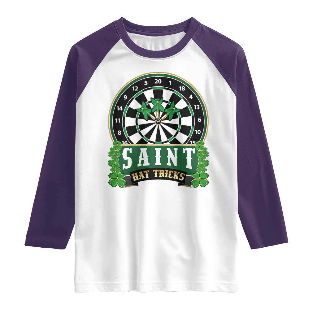 Saint Hat Tricks Raglan Shirt St Patricks Day Dart Thrower Gift