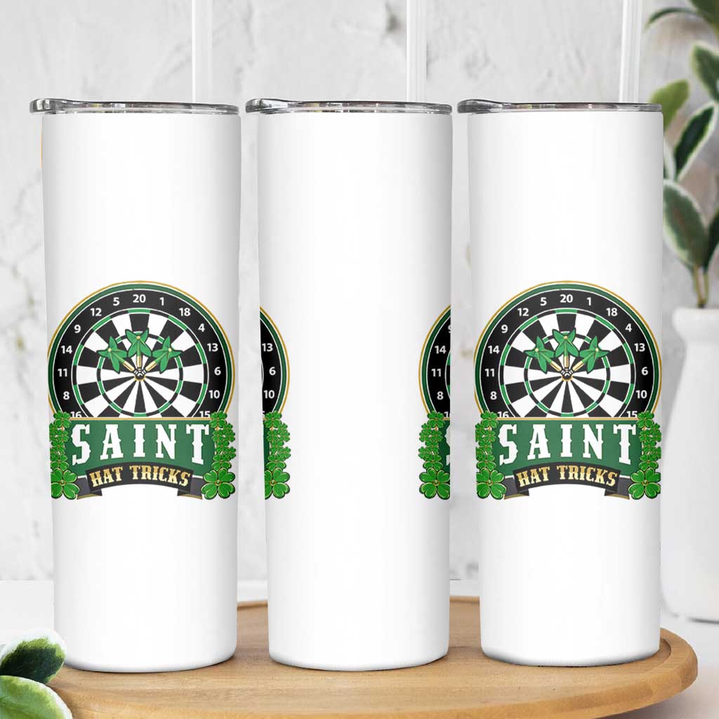 Saint Hat Tricks Skinny Tumbler St Patricks Day Dart Thrower Gift