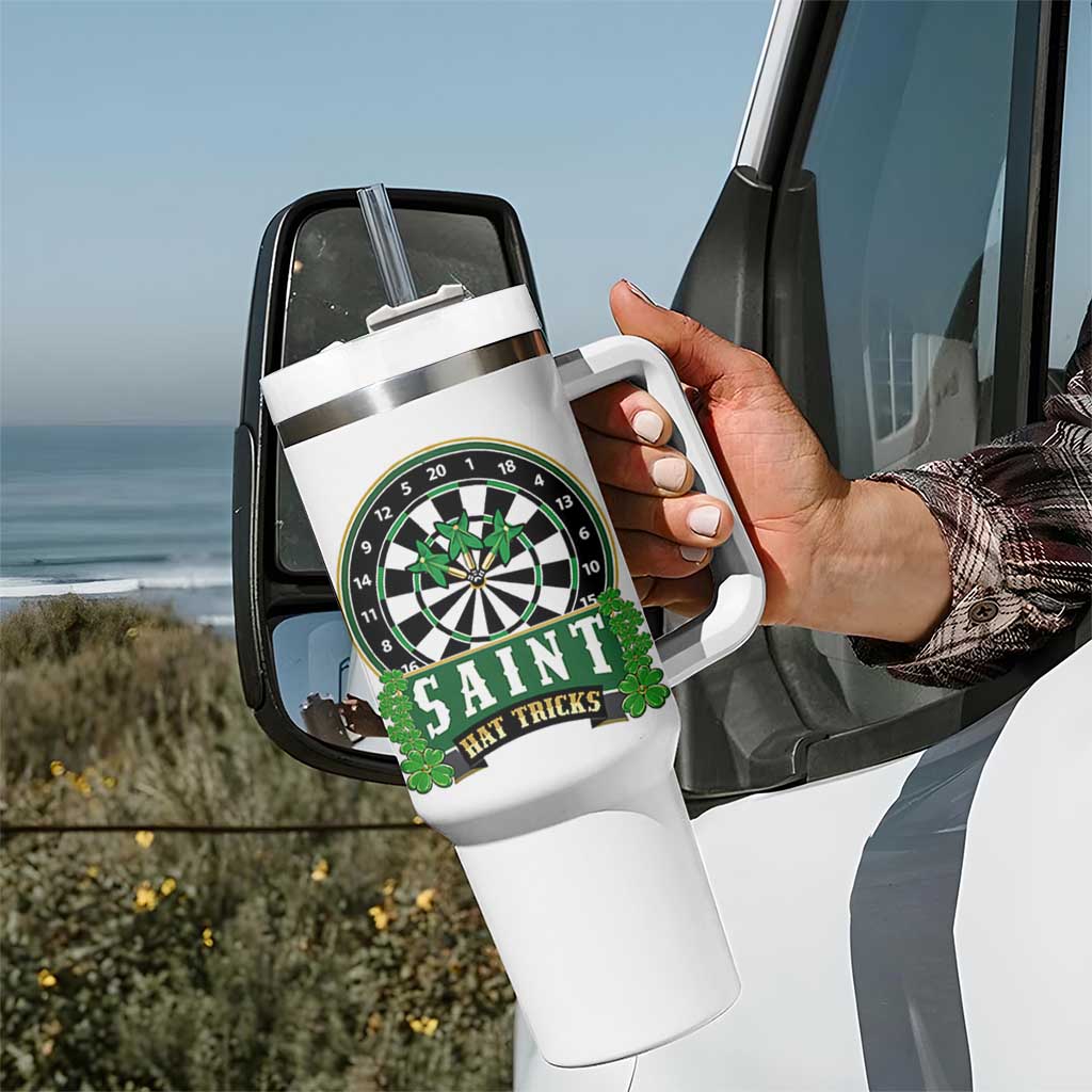 Saint Hat Tricks Tumbler With Handle St Patricks Day Dart Thrower Gift