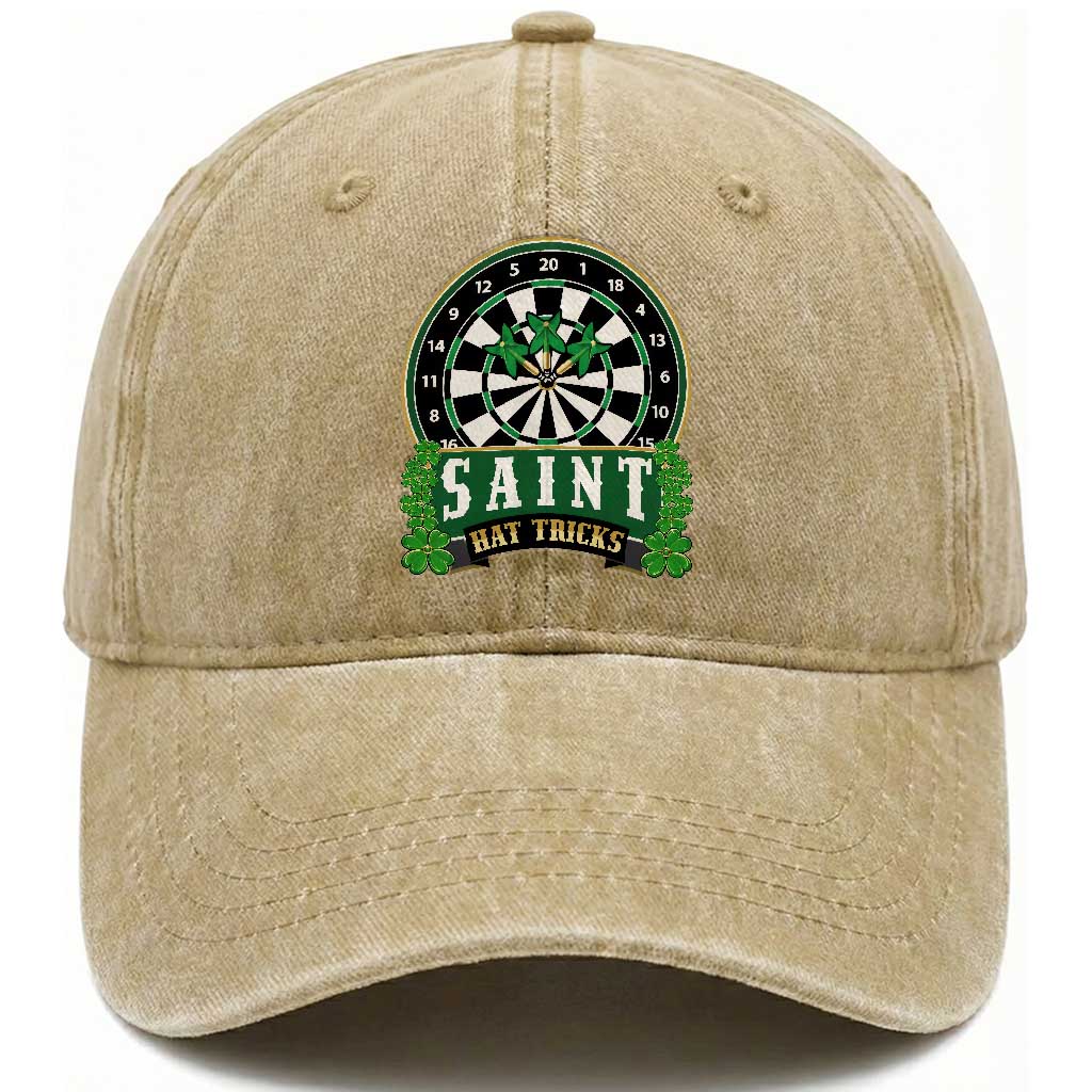 Saint Hat Tricks Washed Cotton Baseball Cap St Patricks Day Dart Thrower Gift