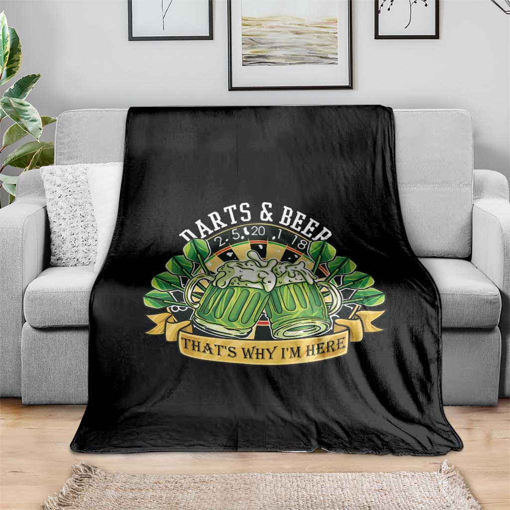 Beer And Darts St Patricks Day Gift Throw Blanket That Is Why I Am Here