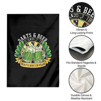 Beer And Darts St Patricks Day Gift Garden Flag That Is Why I Am Here