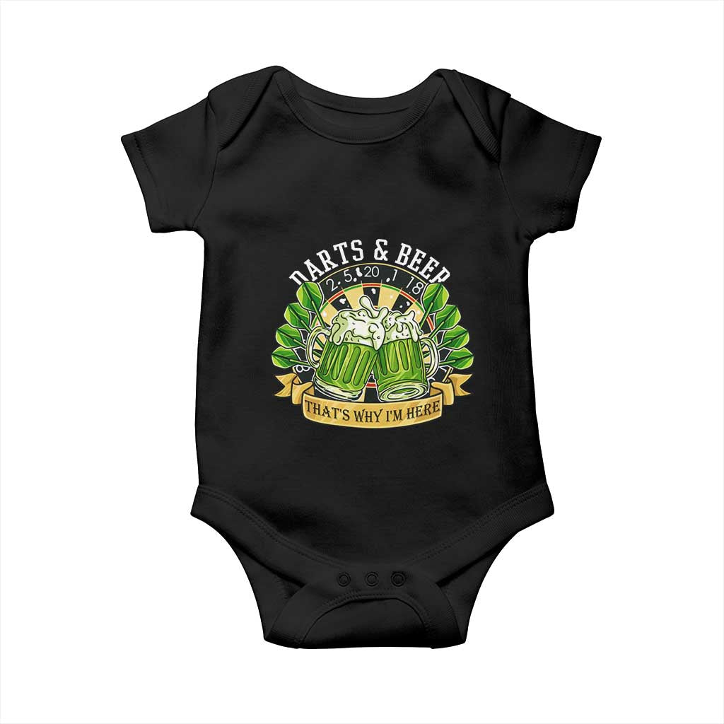Beer And Darts St Patricks Day Gift Baby Onesie That Is Why I Am Here