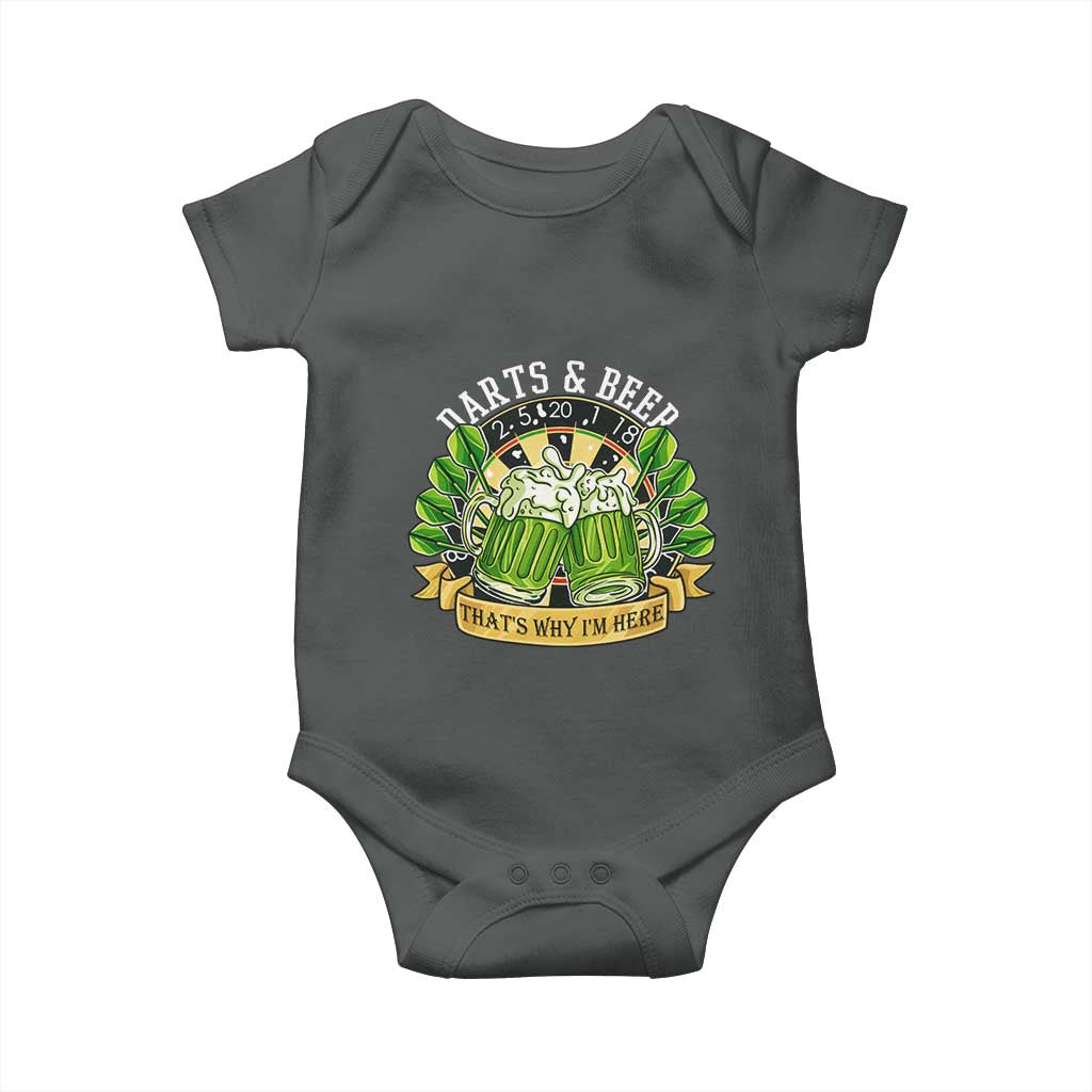 Beer And Darts St Patricks Day Gift Baby Onesie That Is Why I Am Here