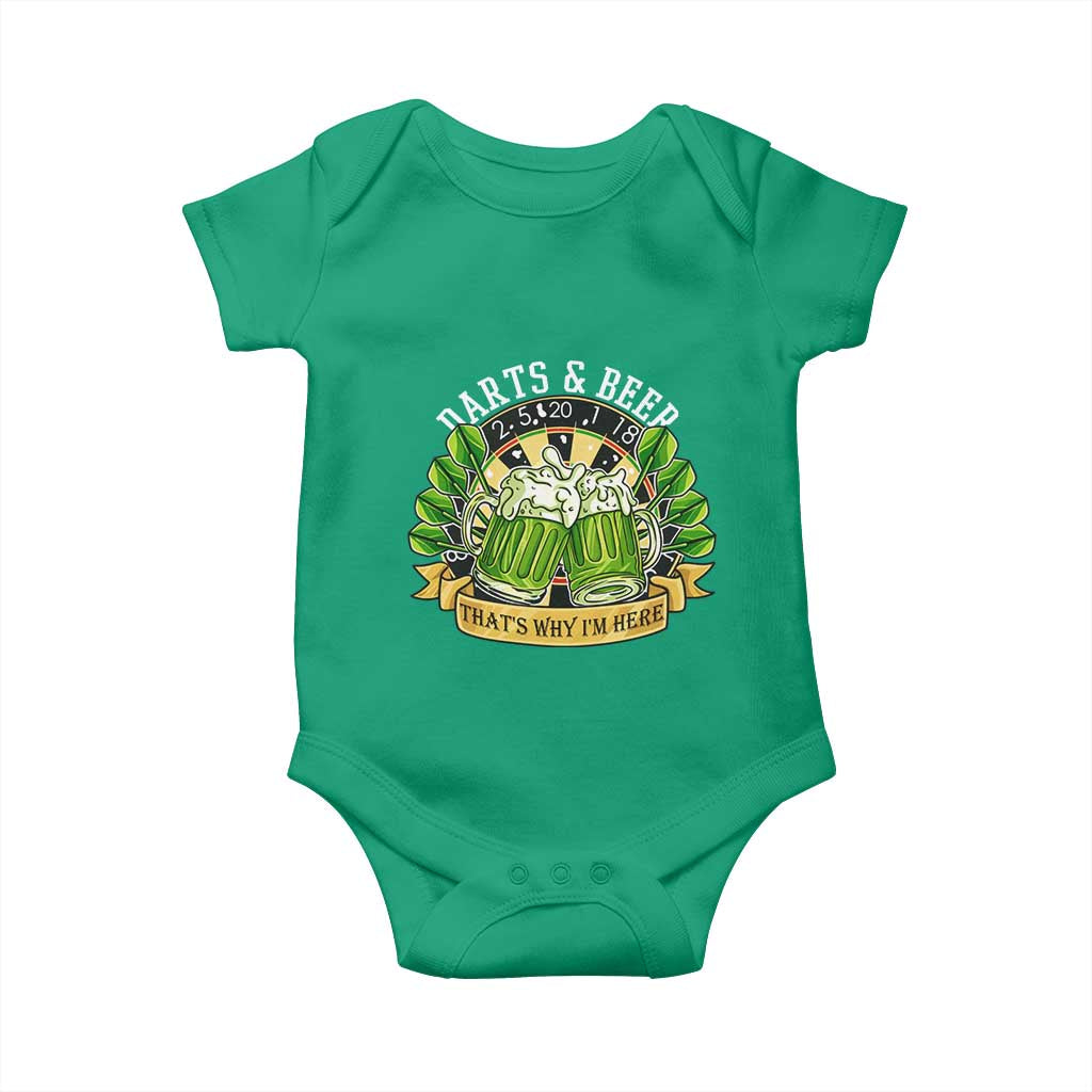 Beer And Darts St Patricks Day Gift Baby Onesie That Is Why I Am Here