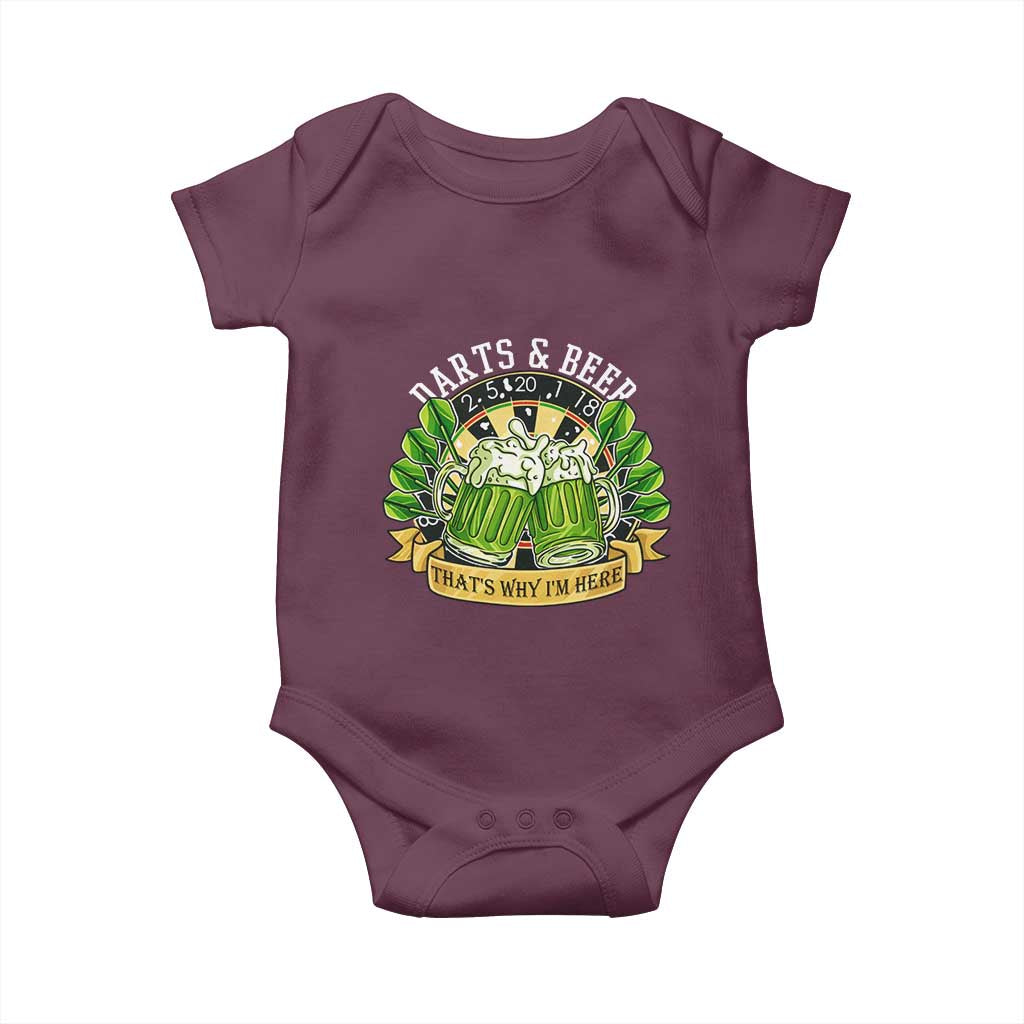 Beer And Darts St Patricks Day Gift Baby Onesie That Is Why I Am Here