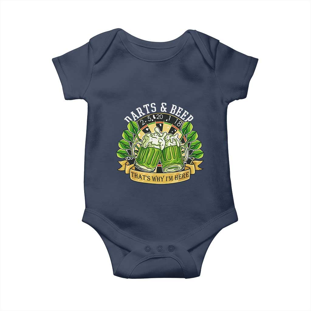 Beer And Darts St Patricks Day Gift Baby Onesie That Is Why I Am Here