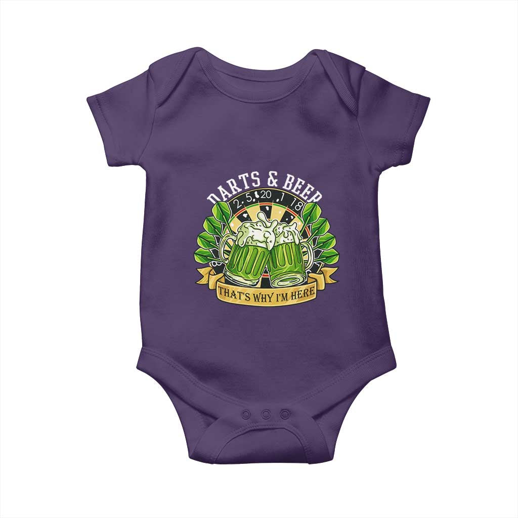 Beer And Darts St Patricks Day Gift Baby Onesie That Is Why I Am Here
