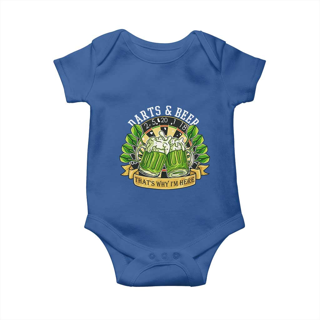Beer And Darts St Patricks Day Gift Baby Onesie That Is Why I Am Here
