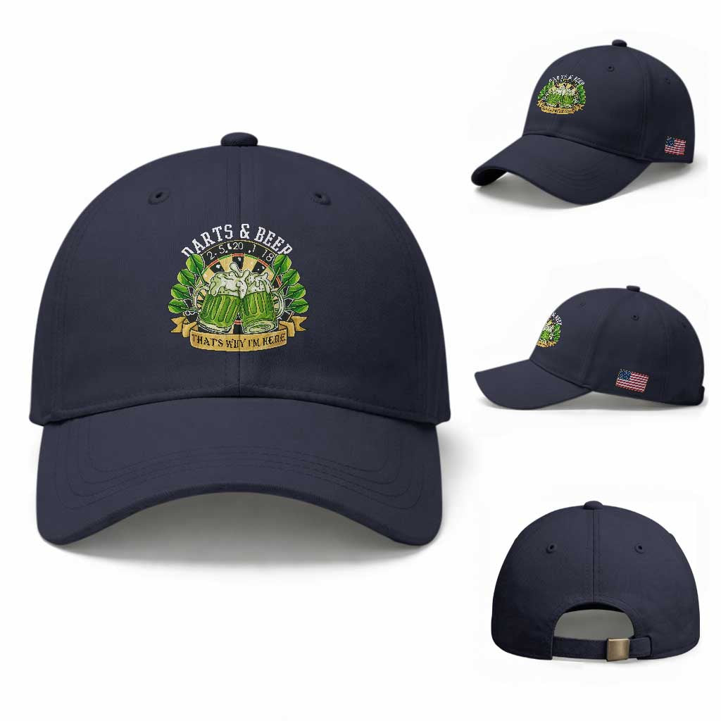 Beer And Darts St Patricks Day Gift Baseball Cap That Is Why I Am Here