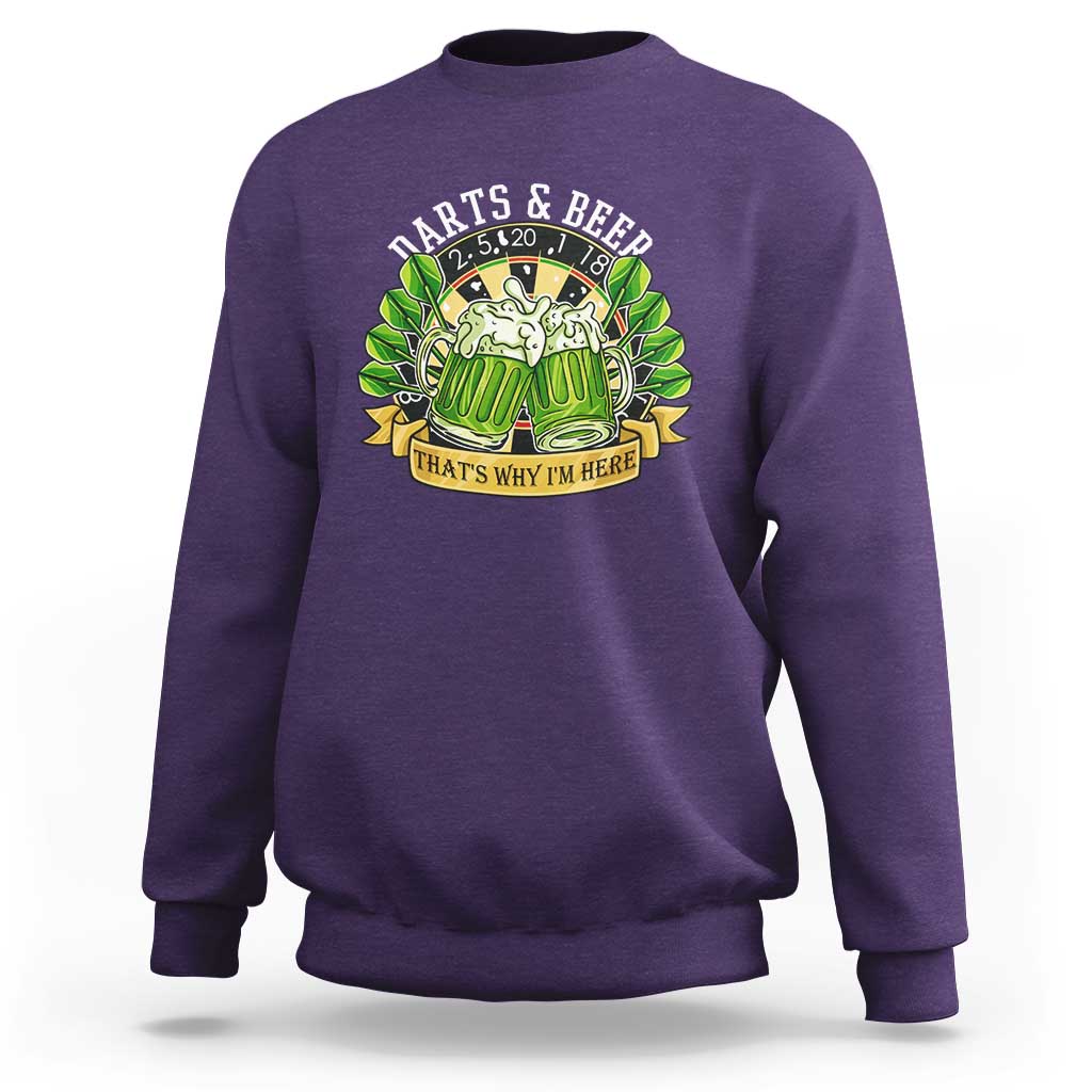 Beer And Darts St Patricks Day Gift Sweatshirt That Is Why I Am Here