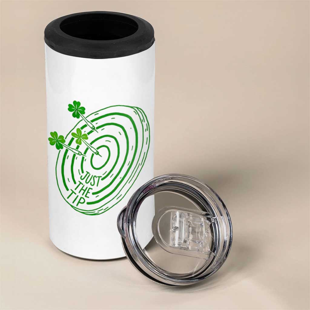 Dirty Humor Dartist St Patricks Day Gift 4 in 1 Can Cooler Tumbler Just The Tip