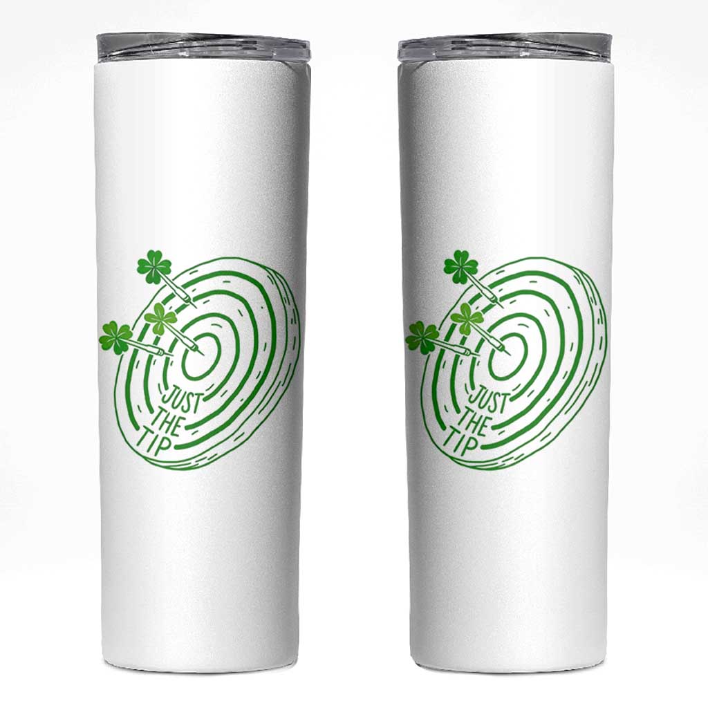 Dirty Humor Dartist St Patricks Day Gift Skinny Tumbler Just The Tip