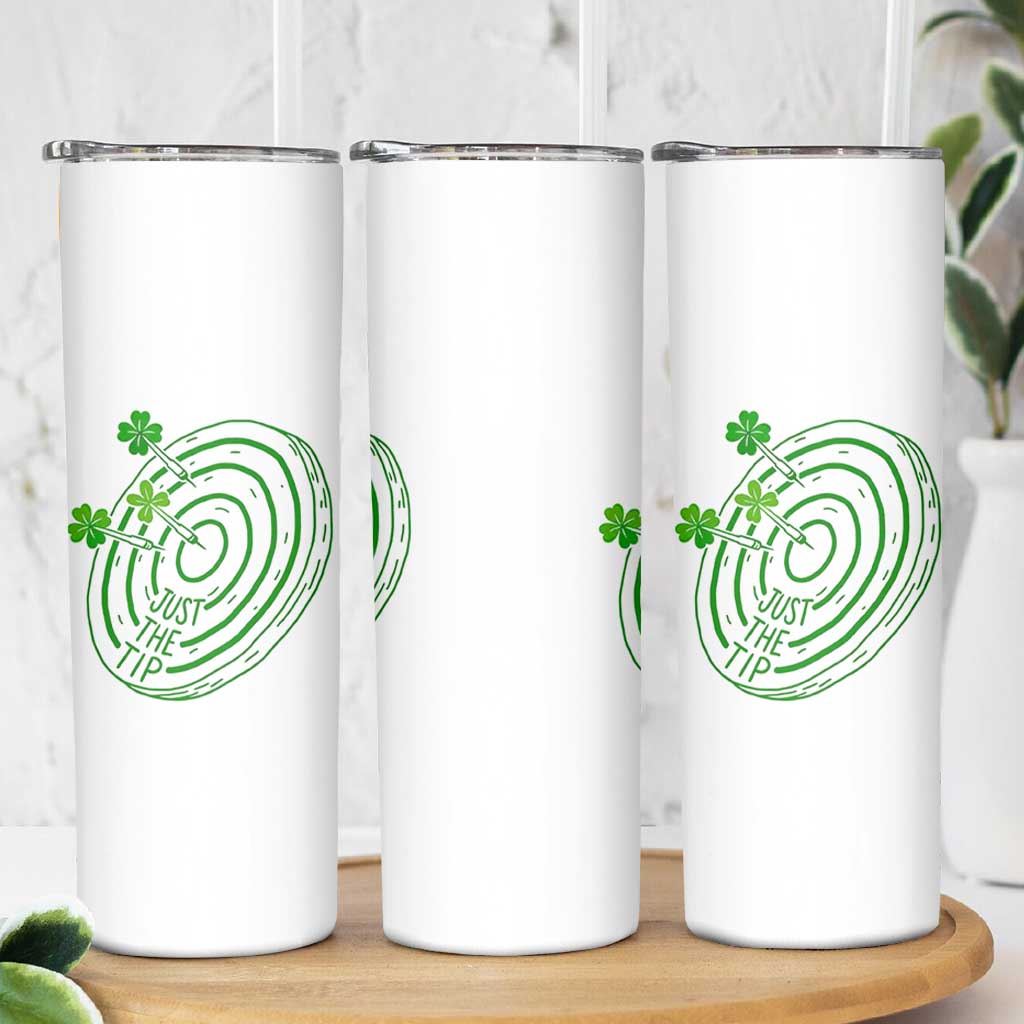 Dirty Humor Dartist St Patricks Day Gift Skinny Tumbler Just The Tip