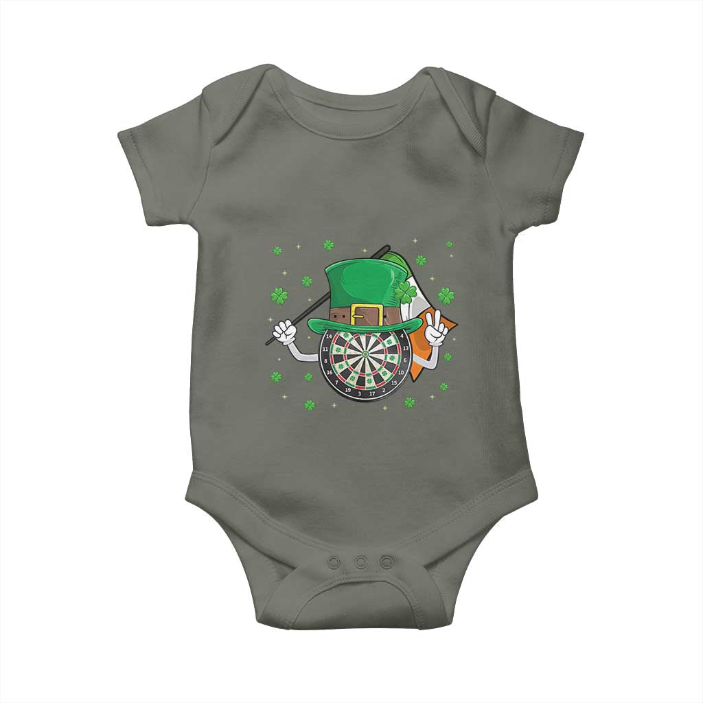 Lucky Darts Board With Irish Flag Baby Onesie St Patricks Day Gift