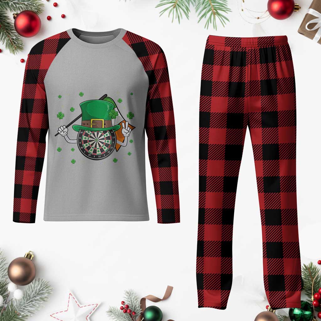 Lucky Darts Board With Irish Flag Plaid Pajama Set St Patricks Day Gift
