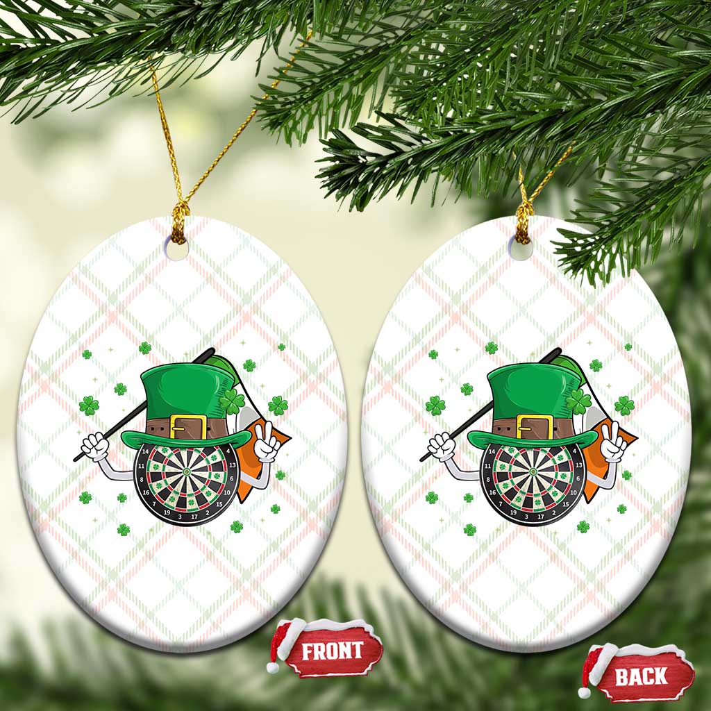 Lucky Darts Board With Irish Flag Ceramic Ornament St Patricks Day Gift