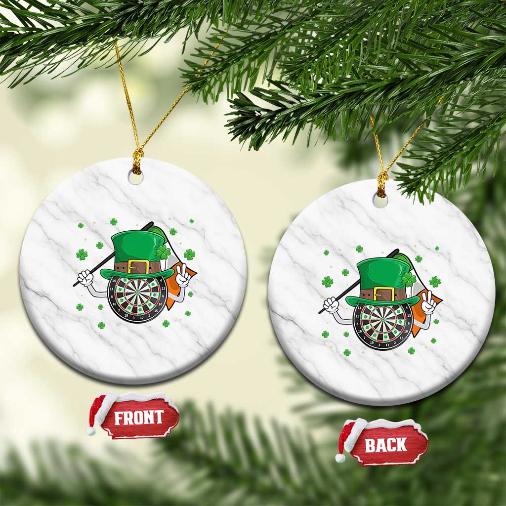 Lucky Darts Board With Irish Flag Ceramic Ornament St Patricks Day Gift