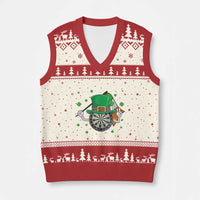 Lucky Darts Board With Irish Flag V-Neck Knit Sweater Vest St Patricks Day Gift
