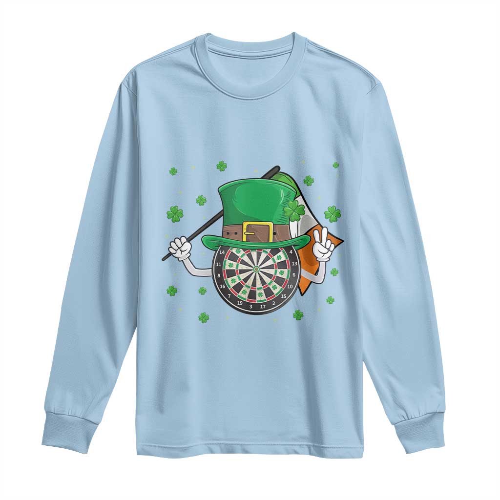Lucky Darts Board With Irish Flag Long Sleeve Shirt St Patricks Day Gift