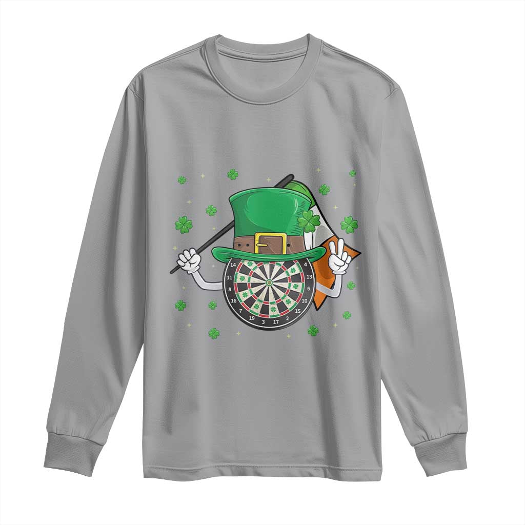 Lucky Darts Board With Irish Flag Long Sleeve Shirt St Patricks Day Gift